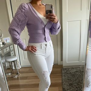 Lavender Detailed Cardigan